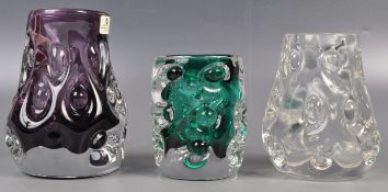 COLLECTION OF LISKEARD STUDIO ART GLASS VASES