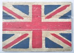 VINTAGE SHABBY CHIC PAINTED UNION JACK ON BOARD WA