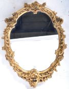 20TH CENTURY ROCOCO REVIVAL GILT WALL MIRROR