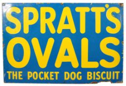 SPRATT'S OVALS DOG BISCUIT ENAMELED ADVERTISING SI