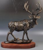 IMPRESSIVE LARGE BRONZE EFFECT STATUE OF A DEER ST