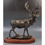 IMPRESSIVE LARGE BRONZE EFFECT STATUE OF A DEER ST