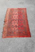 ANTIQUE TEKKE RED GROUND CARPET