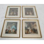 SERIES OF FOUR 19TH CENTURY HAND COLOURED PICTURES