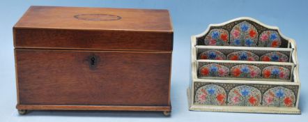 TWO VINTAGE DESK TIDY BOXES