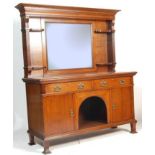 ARTS AND CRAFTS OAK MIRROR BACK SIDEBOARD