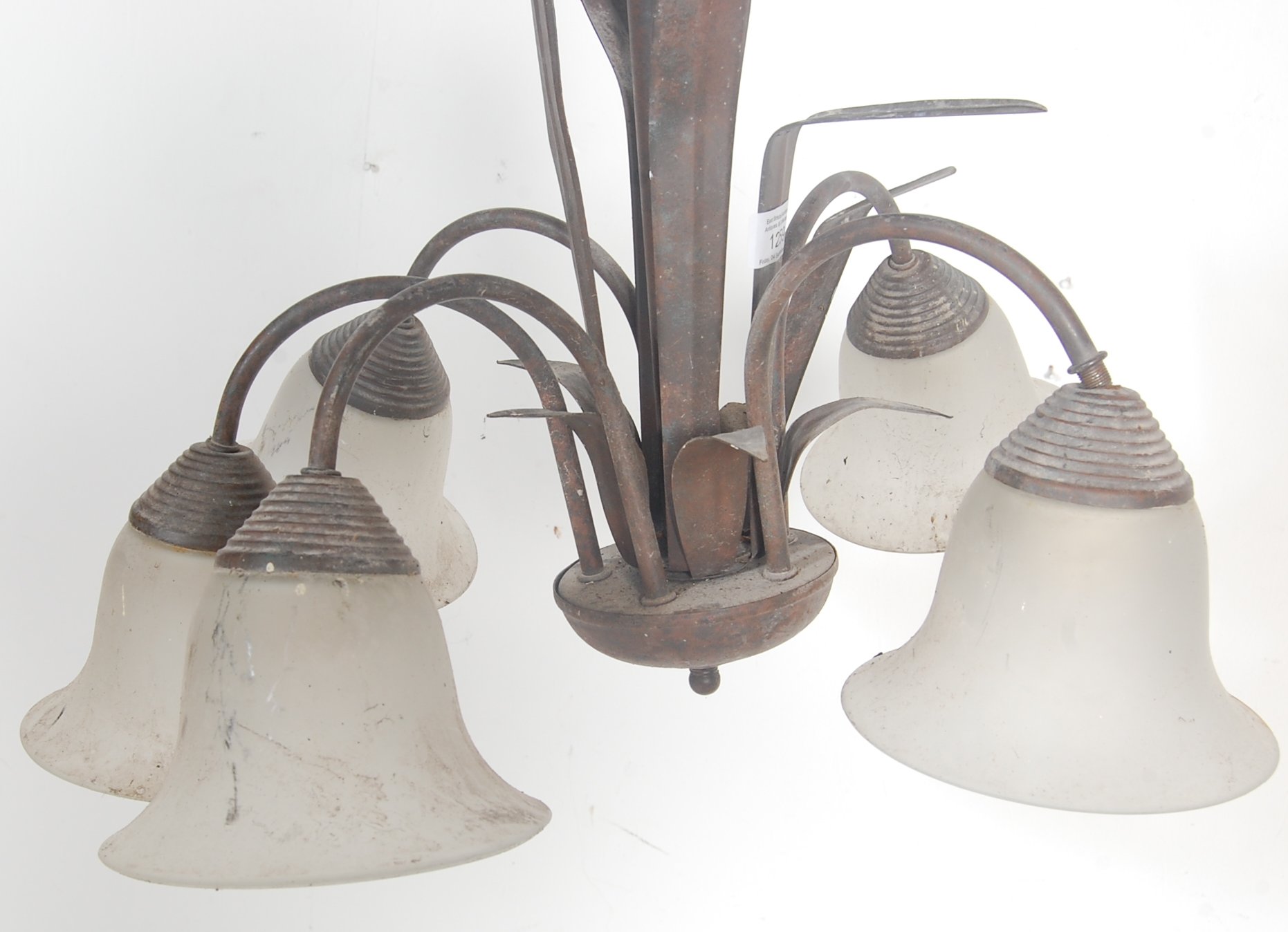 A 20th century antique style toleware chandelier - - Image 2 of 4