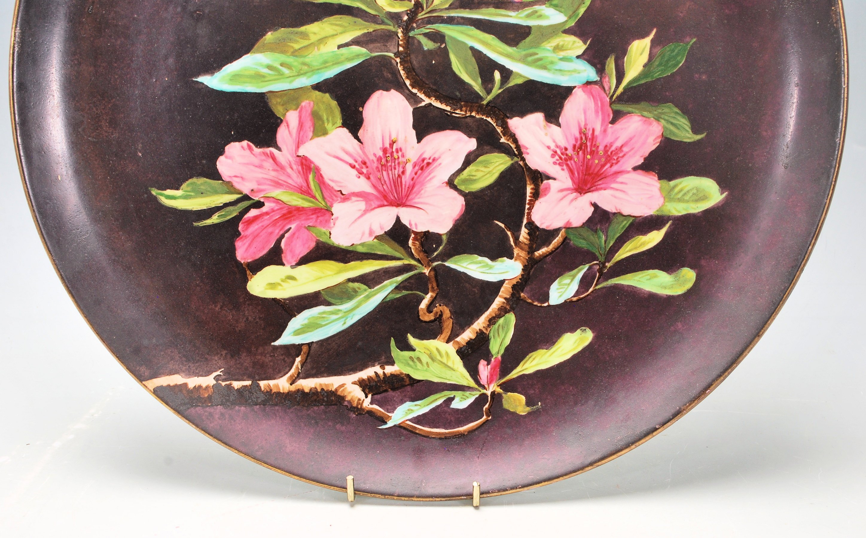 Victorian Aesthetic Movement Floral Wall Charger P - Image 3 of 5