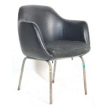 VINTAGE RETRO BLACK LEATHER TUB CHAIR