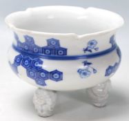 CHINESE BLUE AND WHITE FOOTED BOWL