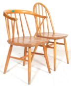 A PAIR OF RETRO DANISH/ERCOL STYLE DINING CHAIRS