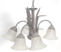 A 20th century antique style toleware chandelier -
