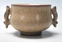 CHINESE CRACKLE GLAZE CENSER BOWL