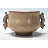 CHINESE CRACKLE GLAZE CENSER BOWL