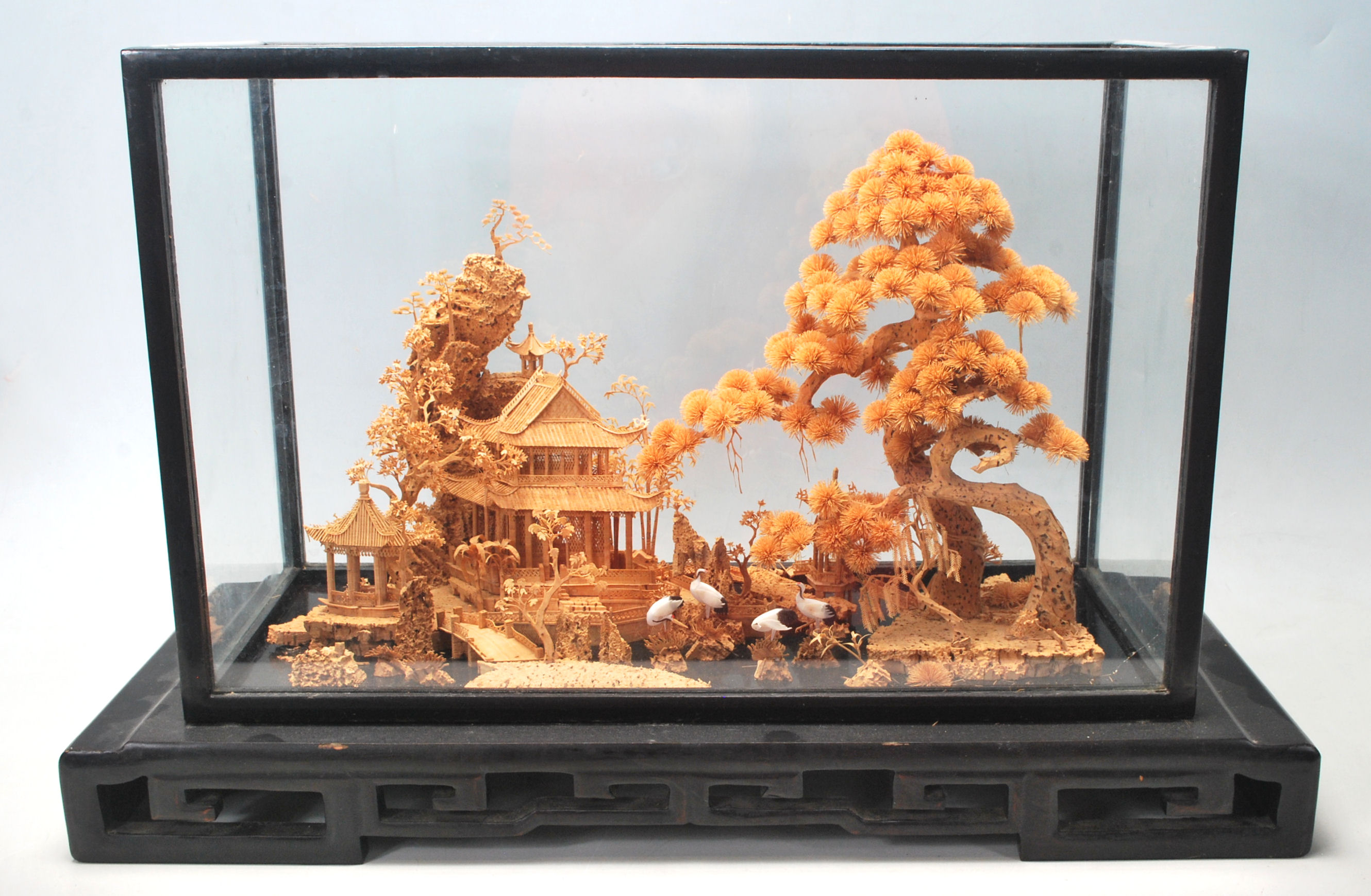 A mid 20th century antique style Chinese diorama d