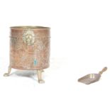 19TH CENTURY VICTORIAN BRASS AND COPPER LOG BIN