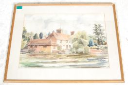 A mid 20th century watercolour painting depicting