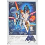 STAR WARS - INCREDIBLE CAST SIGNED A NEW HOPE MOVIE POSTER