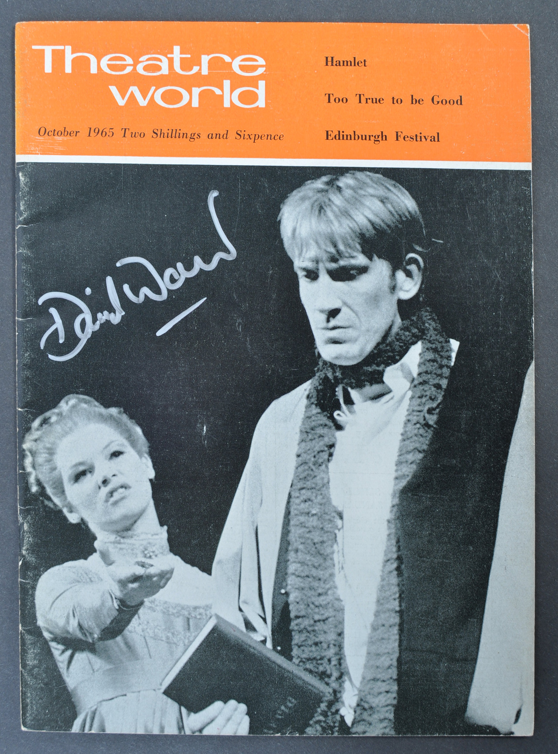 FROM DAVID WARNER - AUTOGRAPHED THEATRE WORLD MAGAZINE