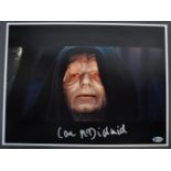 IAN MCDIARMID - STAR WARS - EMPEROR PALPATINE - AUTOGRAPHED 16X12