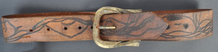 PETER WYNGARDE ESTATE - HAND TOOLED LEATHER BELT P