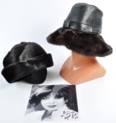 ANGELA GRANT COLLECTION - TWO VINTAGE FUR HATS