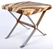 PETER WYNGARDE ESTATE - 1960'S DESIGNER ZEBRA SKIN STOOL