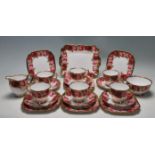 VINTAGE MID 20TH CENTURY FINE BONE CHINA COMPLETE TEA SET BY ROYAL ALBERT IN THE OLD ENGLISH ROSES