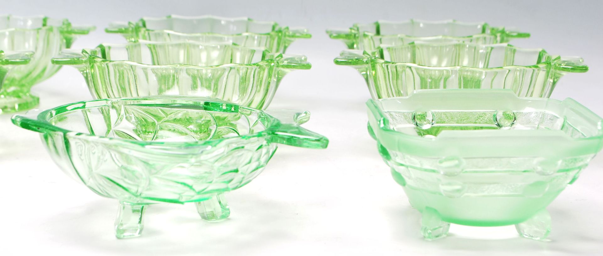 COLLECTION OF ART DECO GREEN GLASS - Image 3 of 7