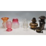 COLLECTION OF LATE VICTORIAN 19TH CENTURY CRANBERRY GLASS SHADES