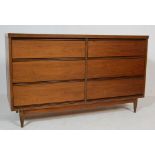 A VINTAGE 1970’S LOW CEST OF DRAWERS WITH SIX DRAWERS