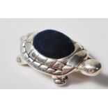STERLING SILVER TORTOISE PIN CUSHION