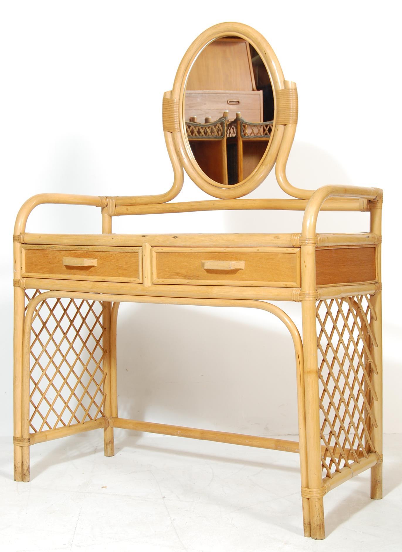 VINTAGE RETRO 20TH CENTURY BAMBOO DRESSING TABLE - Image 3 of 3