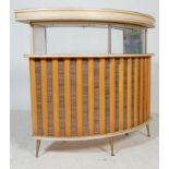 MID 20TH CENTURY 1960S RETRO VINTAGE BOW FRONT VINYL UPHOLSTERED COCKTAIL DRINKS BAR