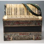 A RETRO 20TH CENTURY FRANCESO MODELLO PIANO ACCORDION WITH GREY MARBLE EFFECT VENEER