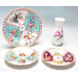 19TH CENTURY VICTORIAN MEISSEN CABINET PLATES - HAND PAINTED WITH GARDEN SCENE