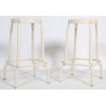 PAIR OF VINTAGE RETRO 20TH CENTURY METAL STOOLS