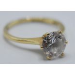 14CT GOLD AND CZ SOLITAIRE RING