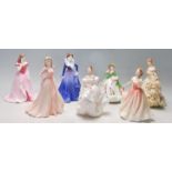 COLLECTION OF LATE 20TH CENTURY FINE BONE CHINA FIGURINES WITH A SWAROVSKI HORSE