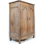 A 19TH CENTURY VICTORIAN FRENCH ARMOIRE WARDROBE WITH IRON HINGES