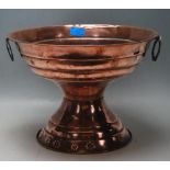 A 20TH CENTURY ANTIQUE STYLE COPPER AND BRASS TAZZA BOWL
