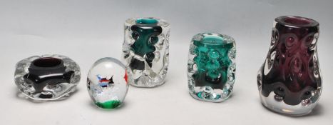 20TH CENTURY VINTAGE RETRO ART STUDIO GLASS VASES BY LISKEARD GLASS