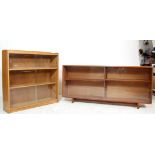TWO VINTAGE 20TH CENTURY BOOKCASES WITH GLASS SLIDING DOORS