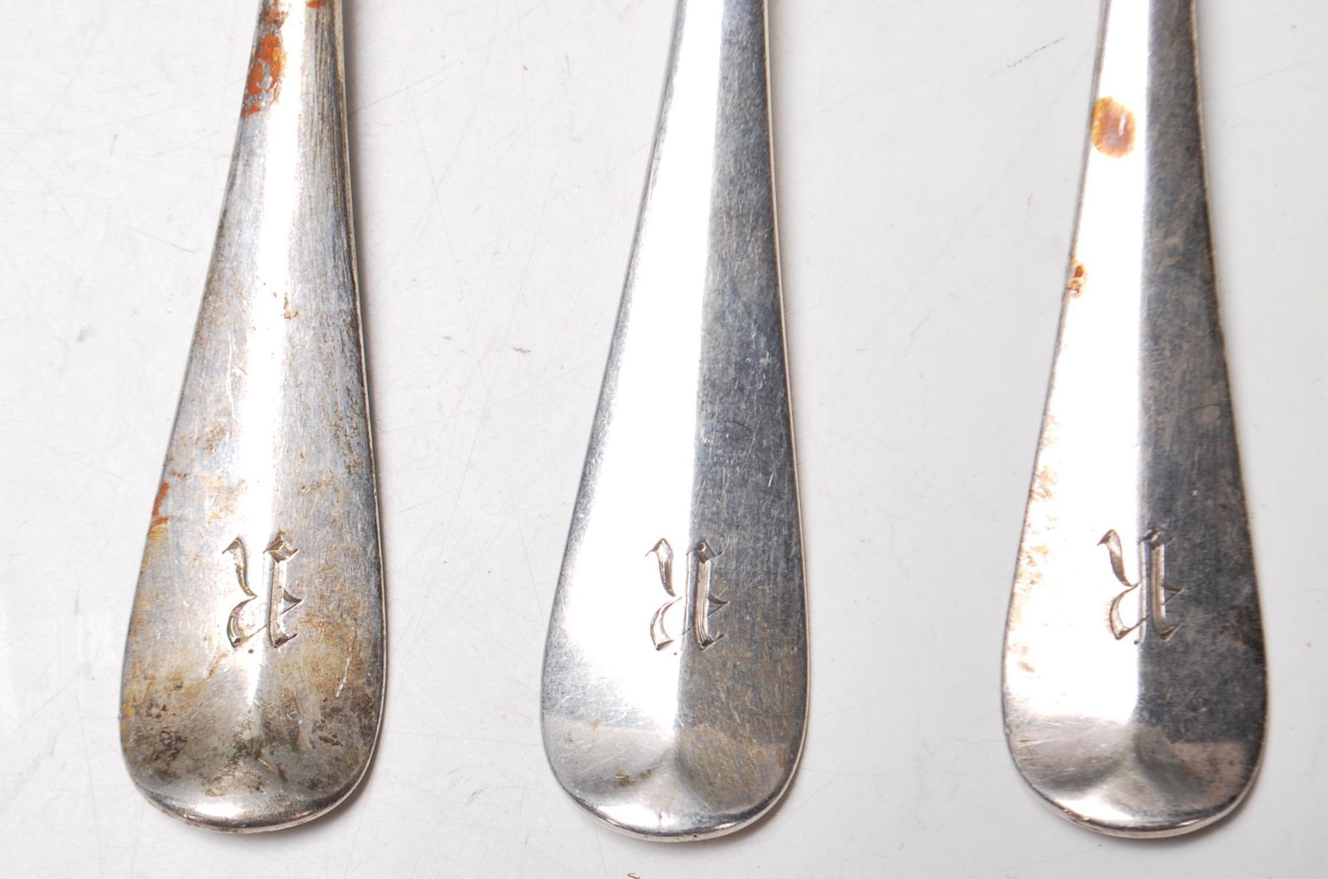THREE VICTORIAN THREE TINE SILVER FORKS - Image 3 of 5