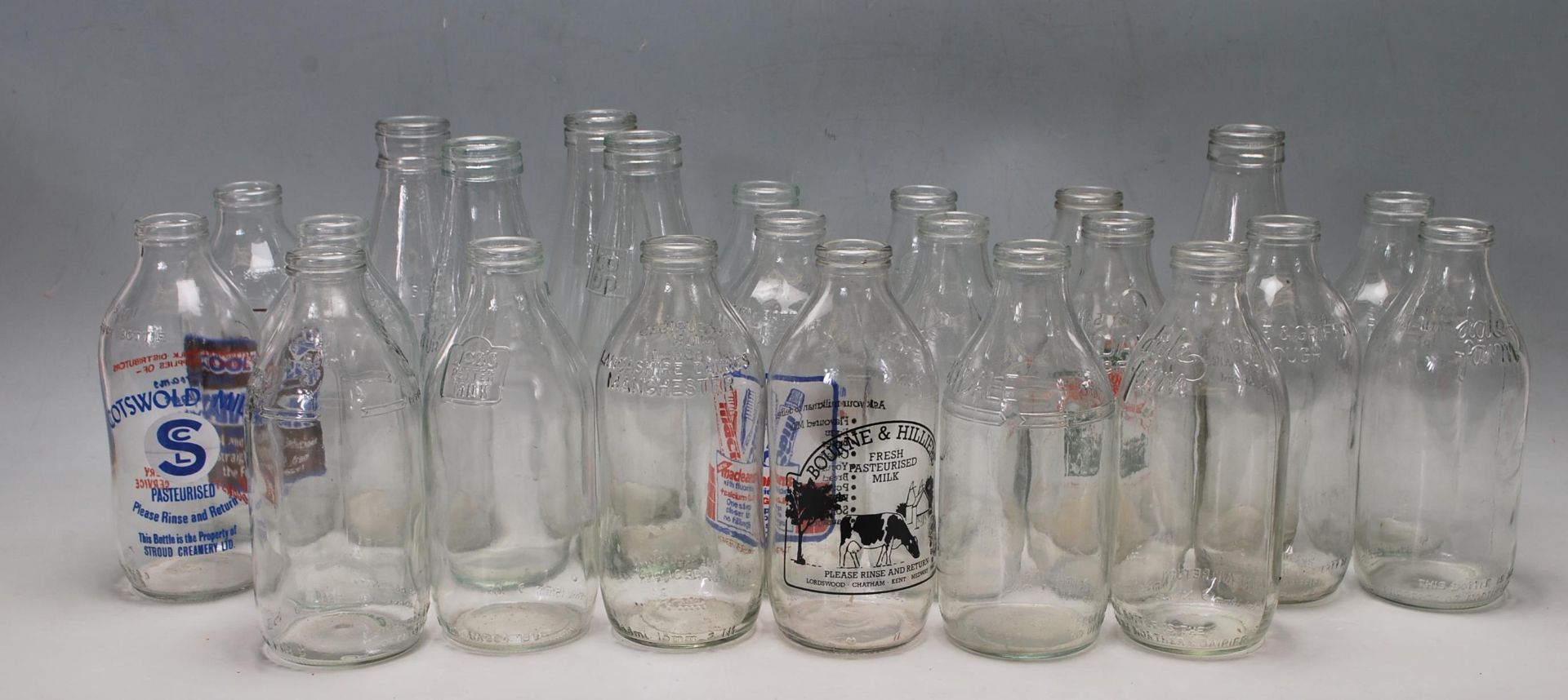 VINTAGE RETRO ADVERTISING MILK BOTTLES