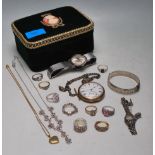 COLLECTION OF VINTAGE COSTUME JEWELLERY AND WATCHES