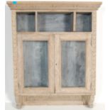 ANTIQUE VICTORIAN 19TH CENTURY limed oak glazed bookcase