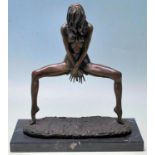 CONTEMPORARY FRENCH BRONZEOF A FEMALE NUDE POSING