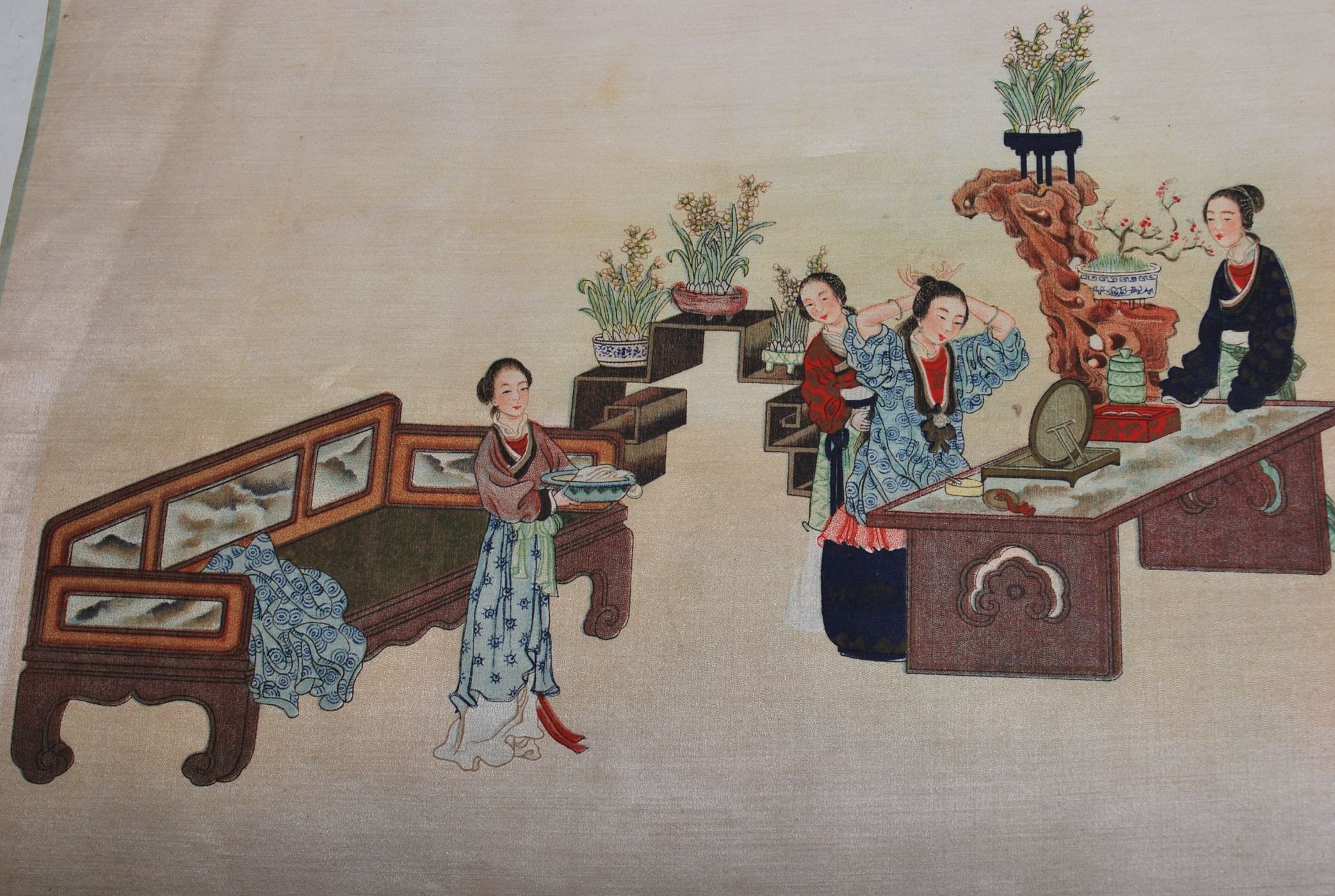 A COLLECITON OF FOUR 19TH CENTURY CHINESE SILK PAINTINGS TO INCLUDE - Image 9 of 11