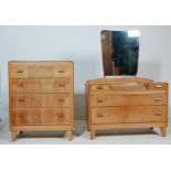 A MID CENTURY BEDROOM SUIT COMPRISING OF DRESSING TABLE AND CHEST OF DRAWERS